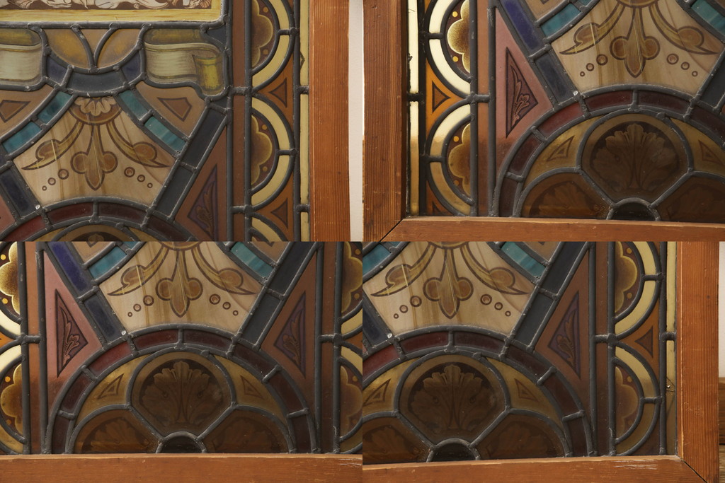 イギリスアンティーク　幻想的な空間を演出するステンドグラス窓1枚(明り取り、明かり取り、建具)(R-064362)