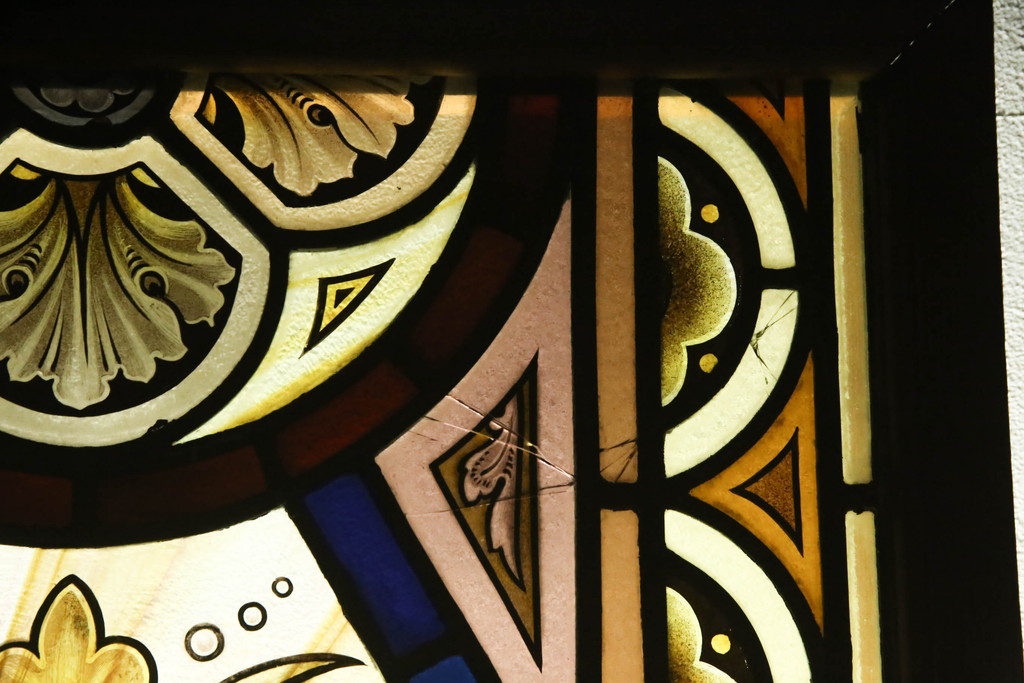 イギリスアンティーク　幻想的な空間を演出するステンドグラス窓1枚(明り取り、明かり取り、建具)(R-064362)
