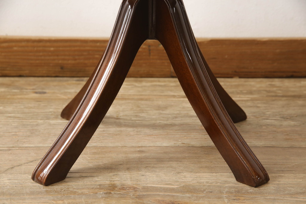 中古　美品　モリシゲ(MORISHIGE/森繁)　フローラ　濃い木色で落ち着いた空間を演出するサイドテーブル(コーヒーテーブル、カフェテーブル、ローテーブル)(定価約11万9千円)(R-065426)