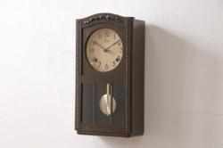 和製アンティーク　レトロなデザインが魅力的な掛け時計(柱時計、古時計)(R-054677)