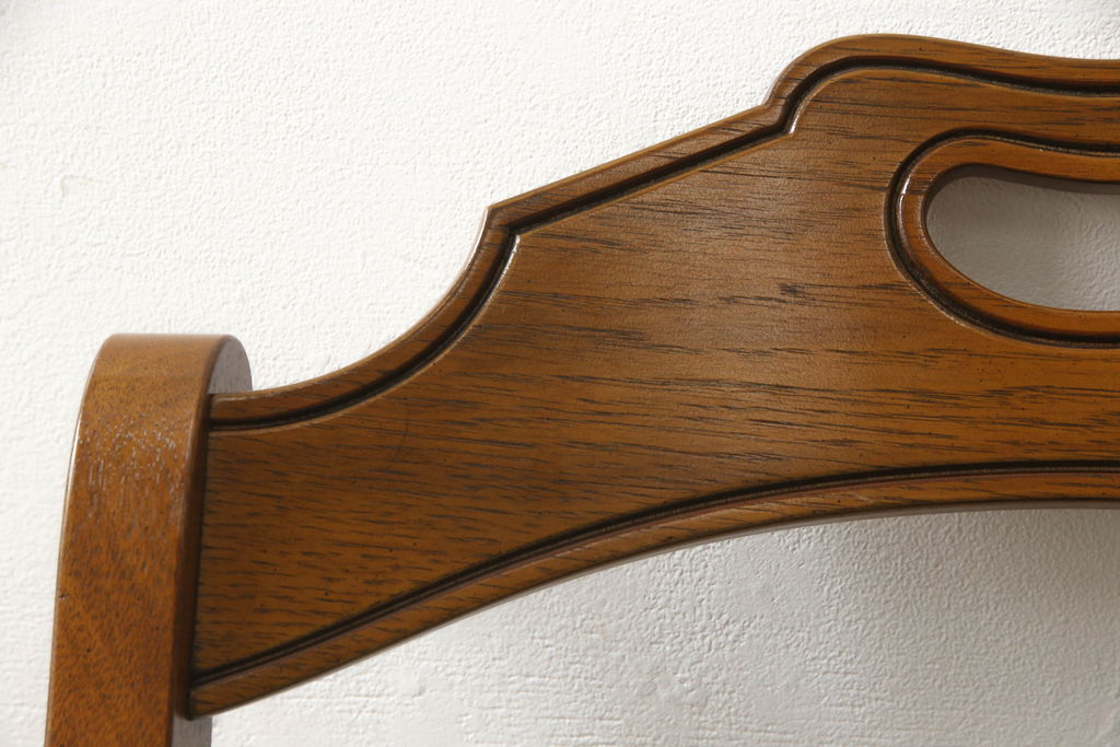 中古　美品　DREXEL HERITAGE(ドレクセルヘリテイジ)　ESPERANTO(エスペラント)　美しい曲線を描く木製フレームが目を惹くキャスター付きチェア(サイドチェア、ダイニングチェア、ワークチェア、椅子、イス)(定価約20万円)(R-058391)