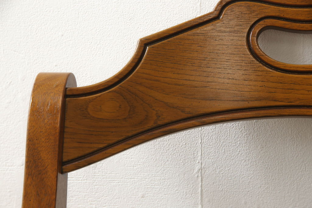 中古　美品　DREXEL HERITAGE(ドレクセルヘリテイジ)　ESPERANTO(エスペラント)　美しい曲線を描く木製フレームが目を惹くキャスター付きチェア(サイドチェア、ダイニングチェア、ワークチェア、椅子、イス)(定価約20万円)(R-058393)
