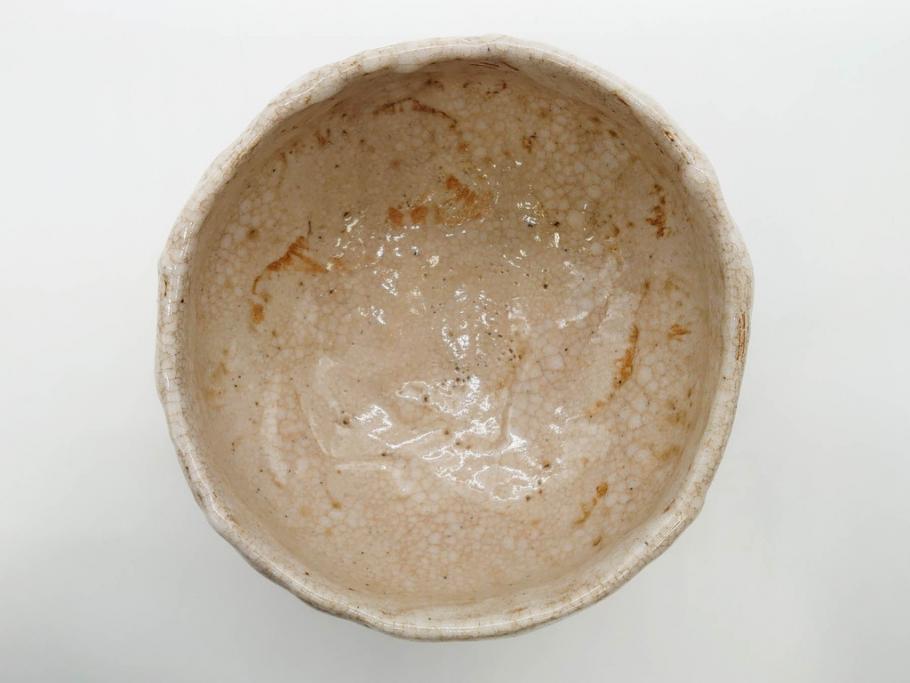 大正期　加藤春二　好五宝茶碗　約13cm　4.1寸　素朴で優しい味わいを感じる抹茶碗(葵窯、円能斎書付き、家元花押、瀬戸、茶道具、茶陶、和食器、共布、共箱付き、四寸一分)(R-079012)