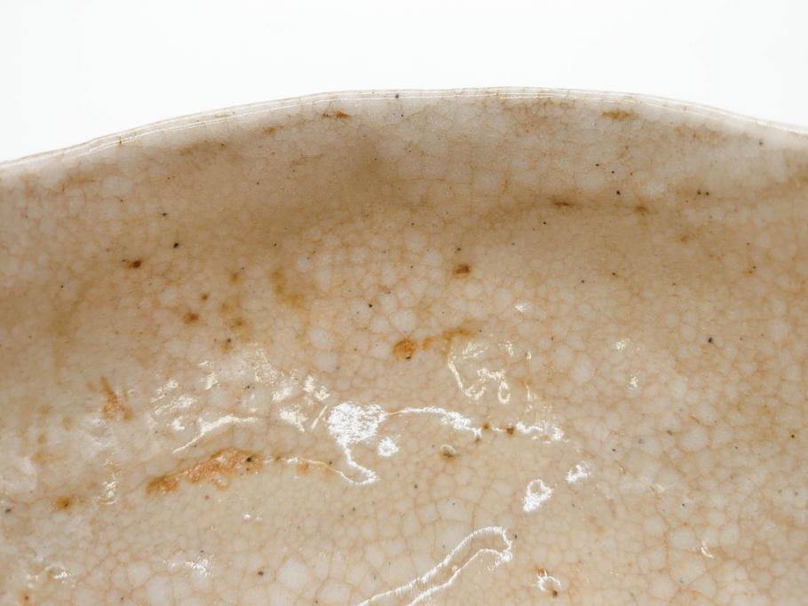 大正期　加藤春二　好五宝茶碗　約13cm　4.1寸　素朴で優しい味わいを感じる抹茶碗(葵窯、円能斎書付き、家元花押、瀬戸、茶道具、茶陶、和食器、共布、共箱付き、四寸一分)(R-079012)