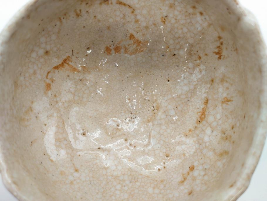 大正期　加藤春二　好五宝茶碗　約13cm　4.1寸　素朴で優しい味わいを感じる抹茶碗(葵窯、円能斎書付き、家元花押、瀬戸、茶道具、茶陶、和食器、共布、共箱付き、四寸一分)(R-079012)