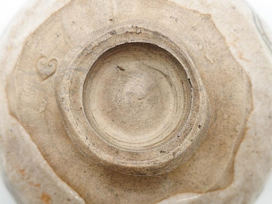 大正期　加藤春二　好五宝茶碗　約13cm　4.1寸　素朴で優しい味わいを感じる抹茶碗(葵窯、円能斎書付き、家元花押、瀬戸、茶道具、茶陶、和食器、共布、共箱付き、四寸一分)(R-079012)