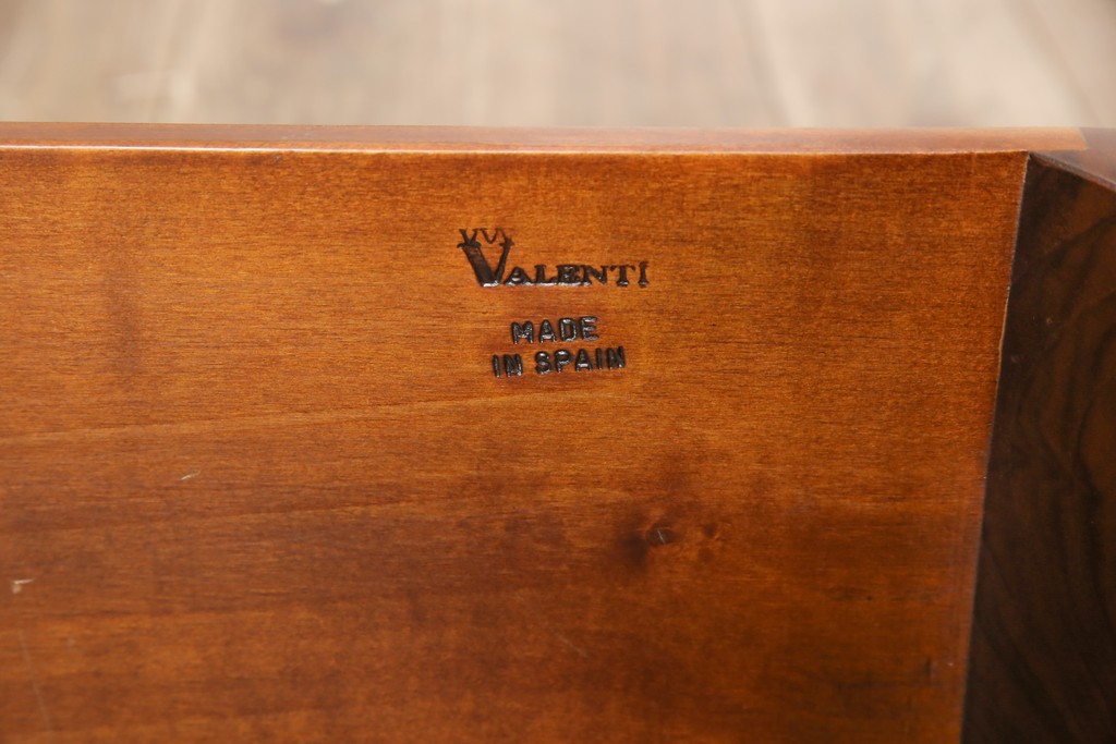 中古　美品　バロッサバレンティ(VARO,S.A. VALENTI)　曲線的なフォルムが優雅で美しいライティングビューロー(定価約65万円)(簿記机、在宅ワーク、在宅用引き出し、ワークデスク、チェスト)(R-054689)