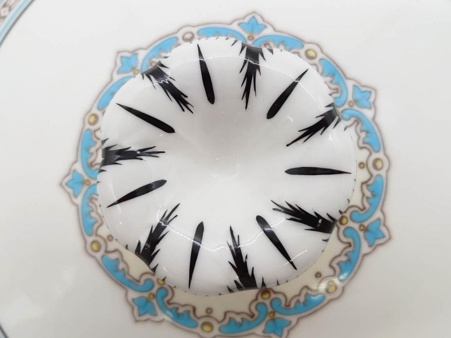 イギリス　WEDGWOOD(ウェッジウッド)　FLORENTINE TURQUOISE(フロレンティーン ターコイズ)　クラシックなデザインの気品あふれるチュリーン(グロテスク文様、フルーツ、果物、チューリン、スープボウル、ふかひれ皿、ポット、蓋付き、洋食器、英国)(R-079013)