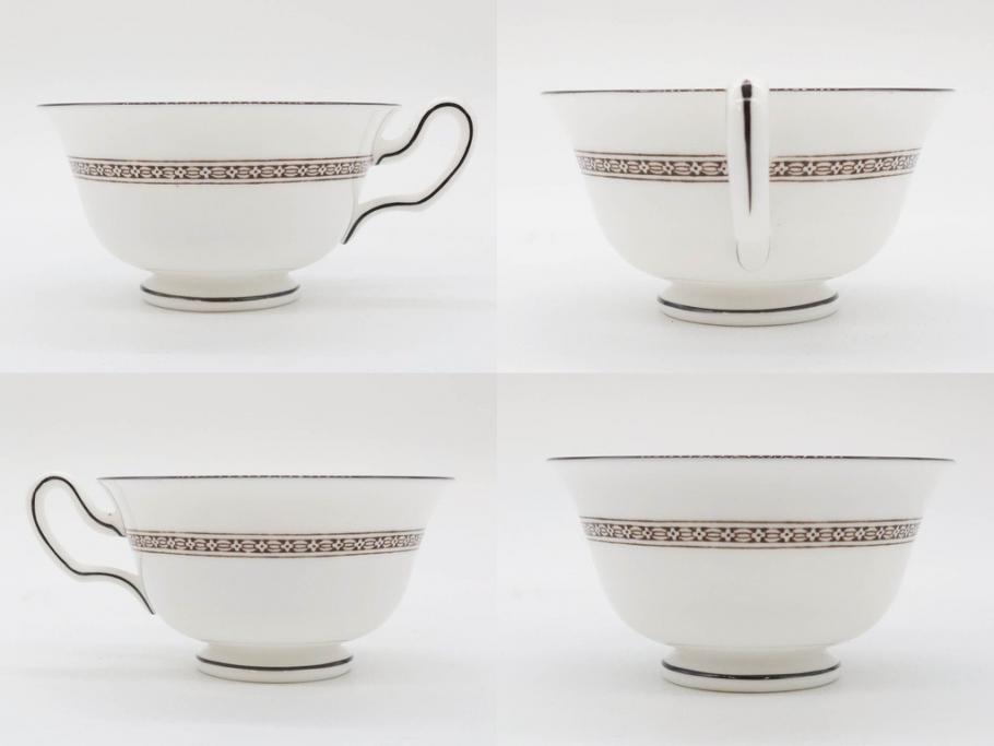 イギリス　WEDGWOOD(ウェッジウッド)　FLORENTINE TURQUOISE(フロレンティーン ターコイズ)　優雅な一時を過ごせるトリオセット2客&カップ&ソーサー1客セット(グロテスク文様、フルーツ、果物、C&S、プレート、皿、洋食器、英国)(R-079016)