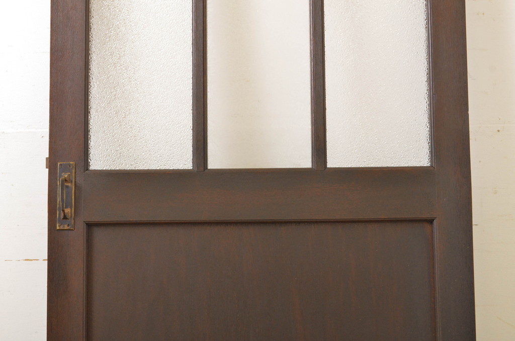 アンティーク建具　大正ロマン　レトロな雰囲気を演出するガラス扉1枚(ドア、木製扉)(R-064064)