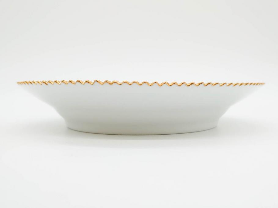 デンマーク　ROYAL COPENHAGEN(ロイヤルコペンハーゲン)　フローラダニカ　617　匠の美技に魅了されるプレート(花、フラワー、金彩、ケーキプレート、中皿、ディッシュ、洋食器、北欧)(R-079042)　