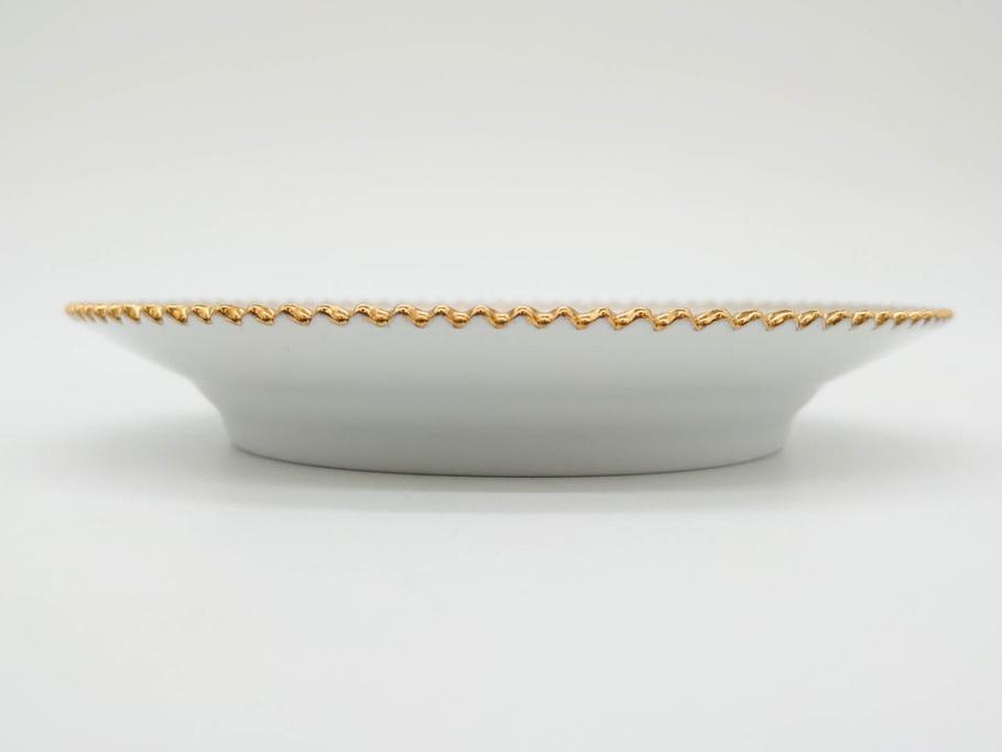 デンマーク　ROYAL COPENHAGEN(ロイヤルコペンハーゲン)　フローラダニカ　615　黄色い花が印象的で優雅なプレート(金彩、フラワー、ディッシュ、小皿、銘々皿、洋食器、北欧)(R-079043)