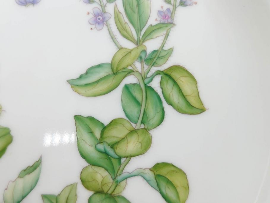 デンマーク　ROYAL COPENHAGEN(ロイヤルコペンハーゲン)　フローラダニカ　621　丹念に描かれた花のデザインが見事なプレート(フラワー、金彩、中皿、ディッシュ、ケーキプレート、洋食器、北欧)(R-079044)　