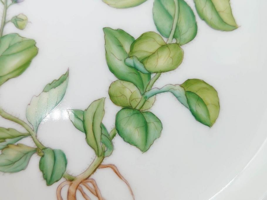 デンマーク　ROYAL COPENHAGEN(ロイヤルコペンハーゲン)　フローラダニカ　621　丹念に描かれた花のデザインが見事なプレート(フラワー、金彩、中皿、ディッシュ、ケーキプレート、洋食器、北欧)(R-079044)　