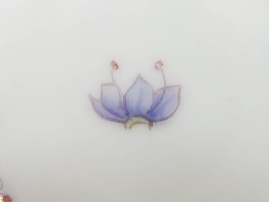 デンマーク　ROYAL COPENHAGEN(ロイヤルコペンハーゲン)　フローラダニカ　621　丹念に描かれた花のデザインが見事なプレート(フラワー、金彩、中皿、ディッシュ、ケーキプレート、洋食器、北欧)(R-079044)　