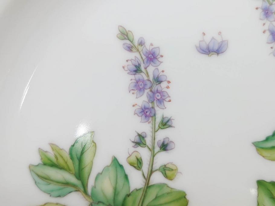 デンマーク　ROYAL COPENHAGEN(ロイヤルコペンハーゲン)　フローラダニカ　621　丹念に描かれた花のデザインが見事なプレート(フラワー、金彩、中皿、ディッシュ、ケーキプレート、洋食器、北欧)(R-079044)　