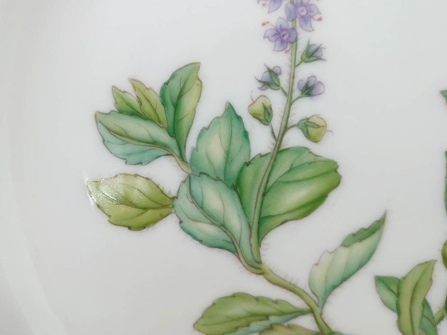 デンマーク　ROYAL COPENHAGEN(ロイヤルコペンハーゲン)　フローラダニカ　621　丹念に描かれた花のデザインが見事なプレート(フラワー、金彩、中皿、ディッシュ、ケーキプレート、洋食器、北欧)(R-079044)　