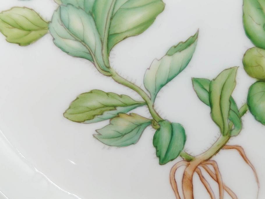 デンマーク　ROYAL COPENHAGEN(ロイヤルコペンハーゲン)　フローラダニカ　621　丹念に描かれた花のデザインが見事なプレート(フラワー、金彩、中皿、ディッシュ、ケーキプレート、洋食器、北欧)(R-079044)　
