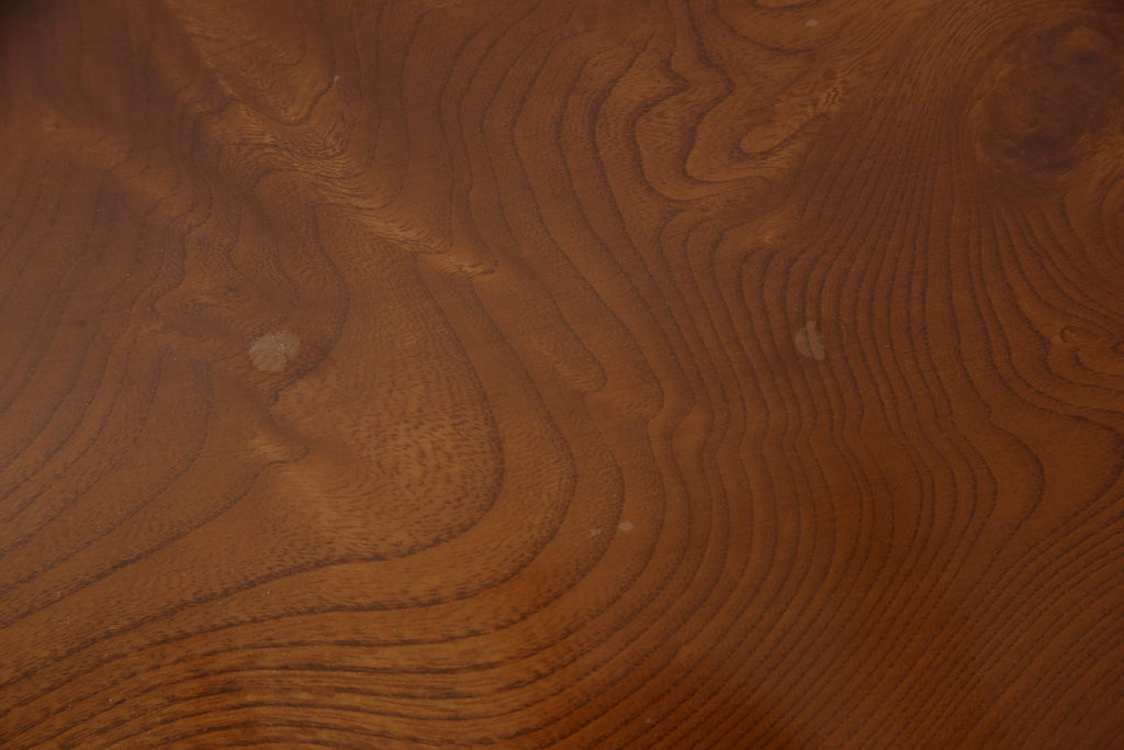 和製ビンテージ　天板玉杢　総ケヤキ材　木の風合いを存分に楽しめる一枚板座卓(ローテーブル、ヴィンテージ)(R-055031)