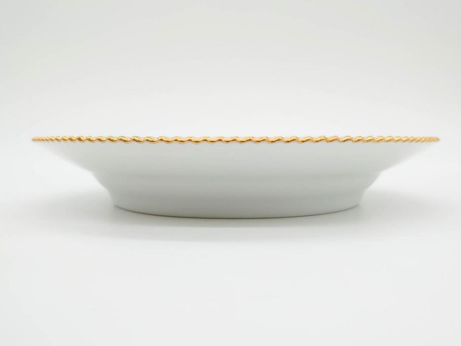 デンマーク　ROYAL COPENHAGEN(ロイヤルコペンハーゲン)　フローラダニカ　621　可憐な花のデザインが可愛らしいプレート(金彩、フラワー、ディッシュ、中皿、ケーキプレート、洋食器、北欧)(R-079045)