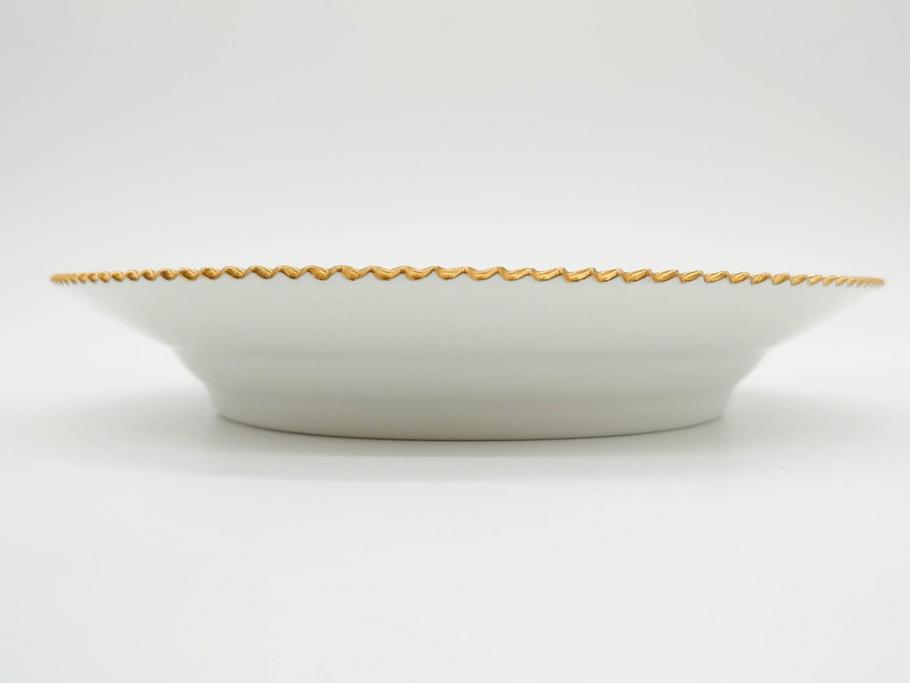 デンマーク　ROYAL COPENHAGEN(ロイヤルコペンハーゲン)　フローラダニカ　621　煌びやかな金彩と生き生きと描かれた花に見惚れるプレート(フラワー、ディッシュ、中皿、ケーキプレート、洋食器、北欧)(R-079046)