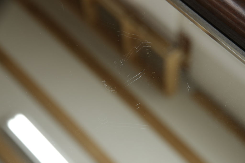 中古　美品　松本民芸家具　シンプルなデザインが魅力的なD型姿見(ミラー、鏡)(定価約12万円)(R-058533)