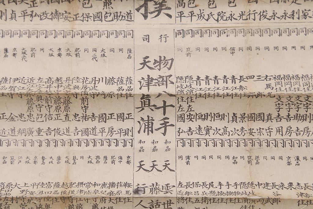 江戸期　嘉永文政　新刀古刀番付　2枚セット(刀剣、武具、大相撲)(R-042185)