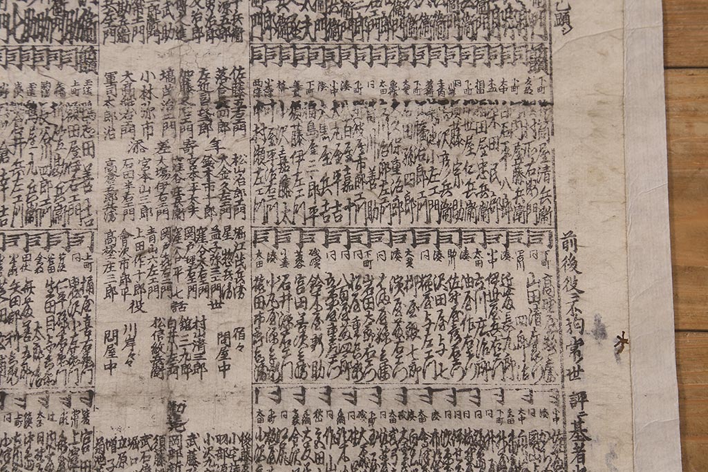 江戸期　嘉永文政　新刀古刀番付　2枚セット(刀剣、武具、大相撲)(R-042185)