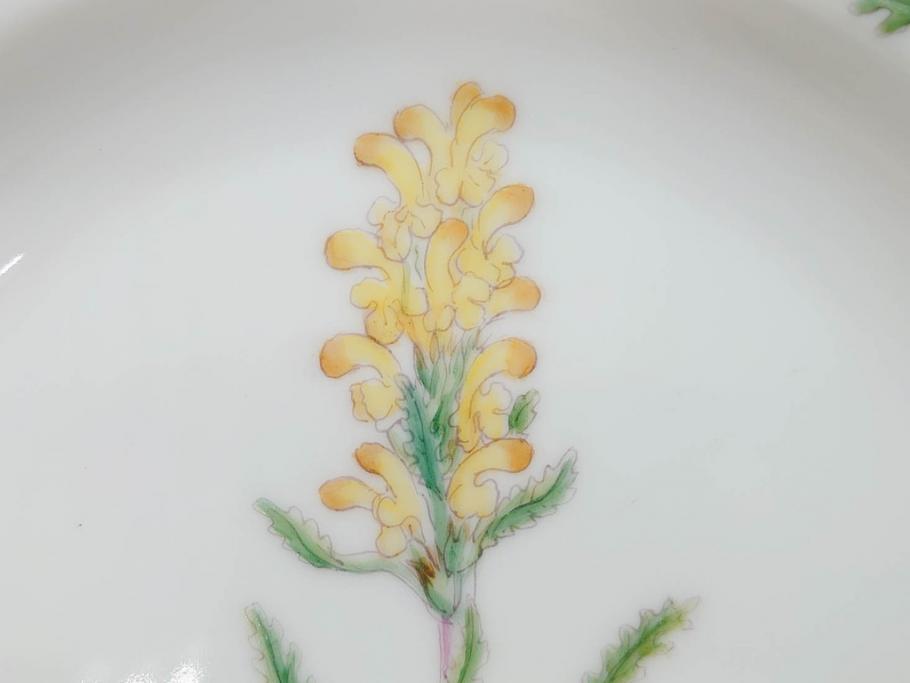 デンマーク　ROYAL COPENHAGEN(ロイヤルコペンハーゲン)　フローラダニカ　371　食卓が華やぐ優雅なオーバルプレート(金彩、フラワー、ディッシュ、中皿、洋食器、北欧)(R-079048)
