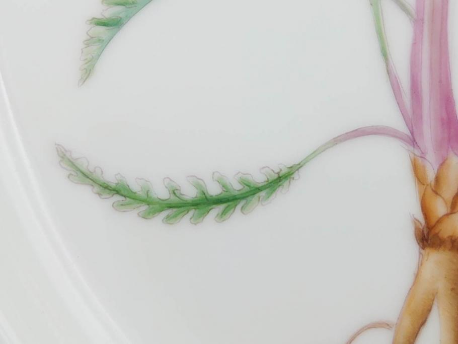 デンマーク　ROYAL COPENHAGEN(ロイヤルコペンハーゲン)　フローラダニカ　371　食卓が華やぐ優雅なオーバルプレート(金彩、フラワー、ディッシュ、中皿、洋食器、北欧)(R-079048)