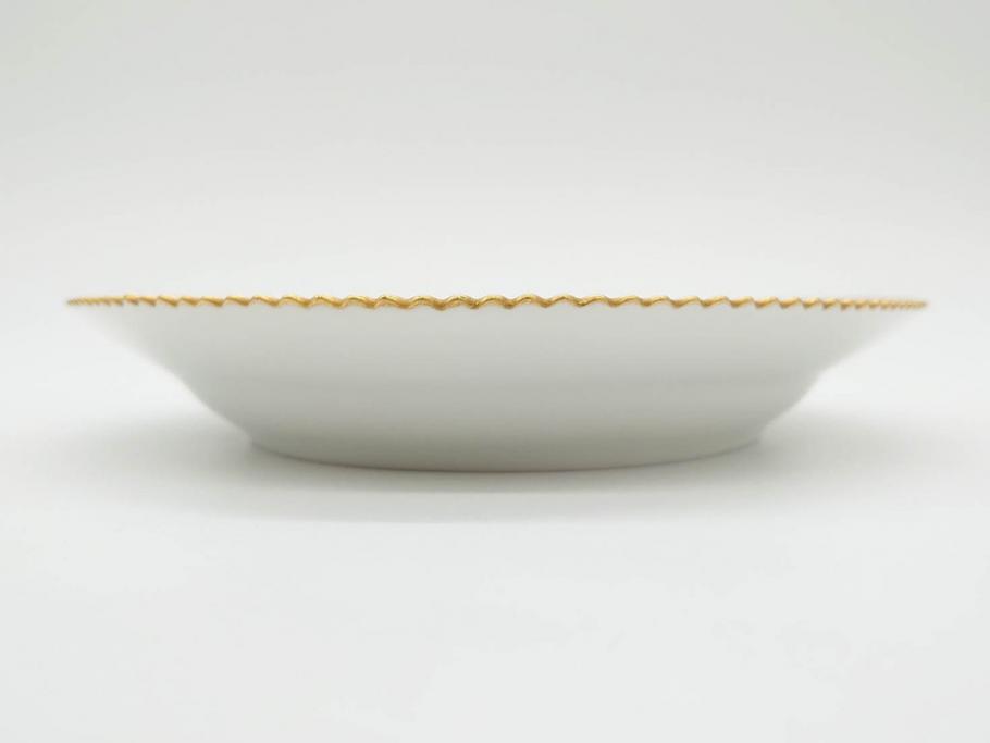 デンマーク　ROYAL COPENHAGEN(ロイヤルコペンハーゲン)　フローラダニカ　371　食卓が華やぐ優雅なオーバルプレート(金彩、フラワー、ディッシュ、中皿、洋食器、北欧)(R-079048)
