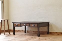 アンティーク家具　作りの上質なアンティーク文机(テーブル)