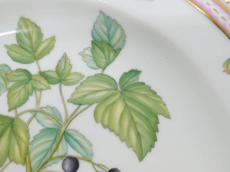 デンマーク　ROYAL COPENHAGEN(ロイヤルコペンハーゲン)　フローラダニカ　624　細部まで丁寧に色付された可愛らしいプレート(金彩、フラワー、ディッシュ、大皿、洋食器、北欧)(R-079049)