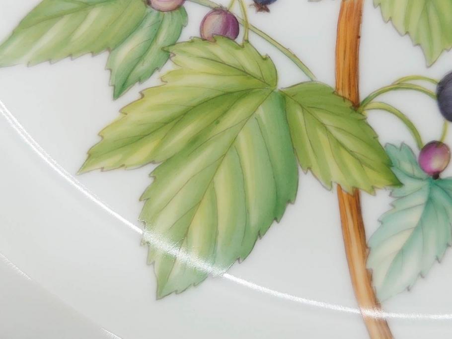 デンマーク　ROYAL COPENHAGEN(ロイヤルコペンハーゲン)　フローラダニカ　624　細部まで丁寧に色付された可愛らしいプレート(金彩、フラワー、ディッシュ、大皿、洋食器、北欧)(R-079049)