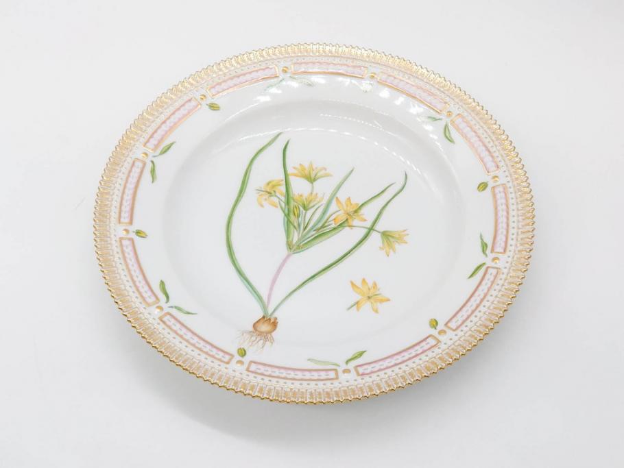 デンマーク　ROYAL COPENHAGEN(ロイヤルコペンハーゲン)　フローラダニカ　20/3549　食卓を鮮やかに彩るプレート(金彩、フラワー、ディッシュ、大皿、洋食器、北欧)(R-079050)