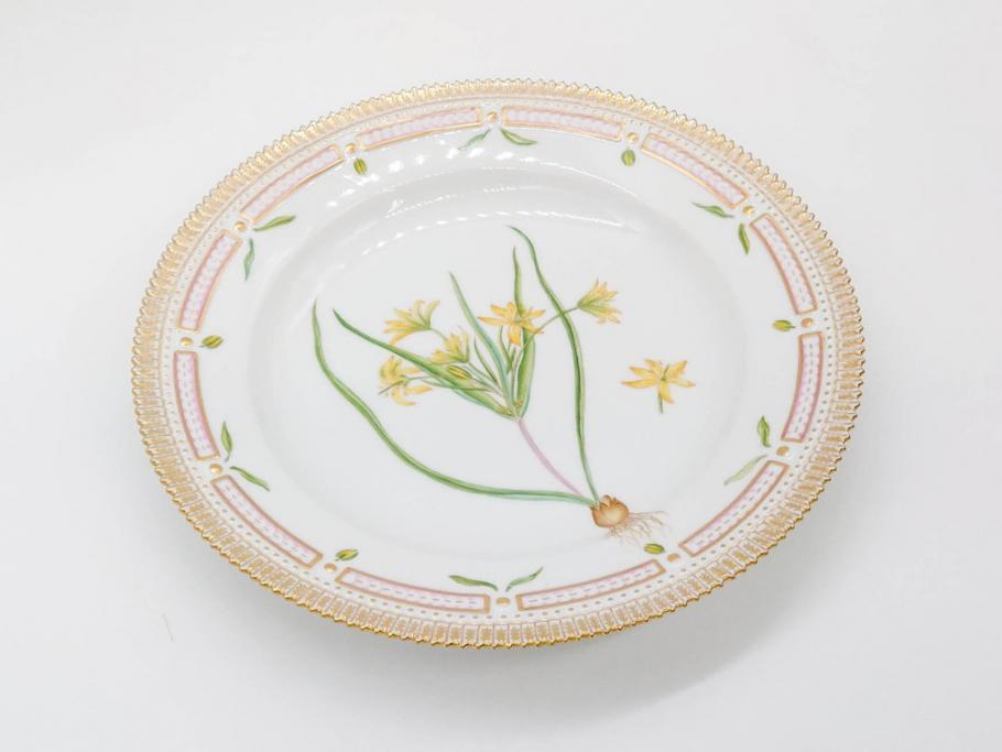 デンマーク　ROYAL COPENHAGEN(ロイヤルコペンハーゲン)　フローラダニカ　20/3549　食卓を鮮やかに彩るプレート(金彩、フラワー、ディッシュ、大皿、洋食器、北欧)(R-079050)