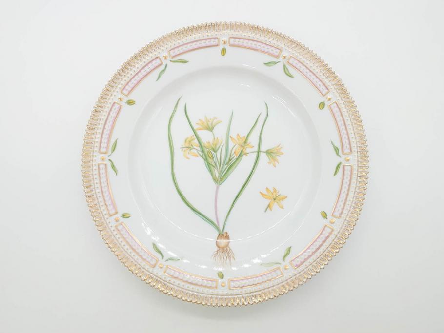 デンマーク　ROYAL COPENHAGEN(ロイヤルコペンハーゲン)　フローラダニカ　20/3549　食卓を鮮やかに彩るプレート(金彩、フラワー、ディッシュ、大皿、洋食器、北欧)(R-079050)