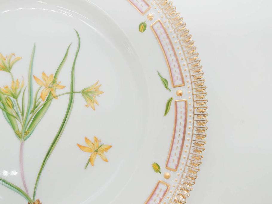 デンマーク　ROYAL COPENHAGEN(ロイヤルコペンハーゲン)　フローラダニカ　20/3549　食卓を鮮やかに彩るプレート(金彩、フラワー、ディッシュ、大皿、洋食器、北欧)(R-079050)