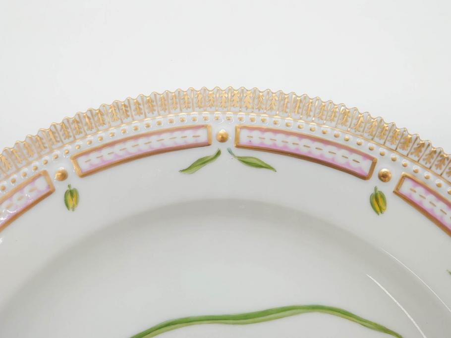 デンマーク　ROYAL COPENHAGEN(ロイヤルコペンハーゲン)　フローラダニカ　20/3549　食卓を鮮やかに彩るプレート(金彩、フラワー、ディッシュ、大皿、洋食器、北欧)(R-079050)