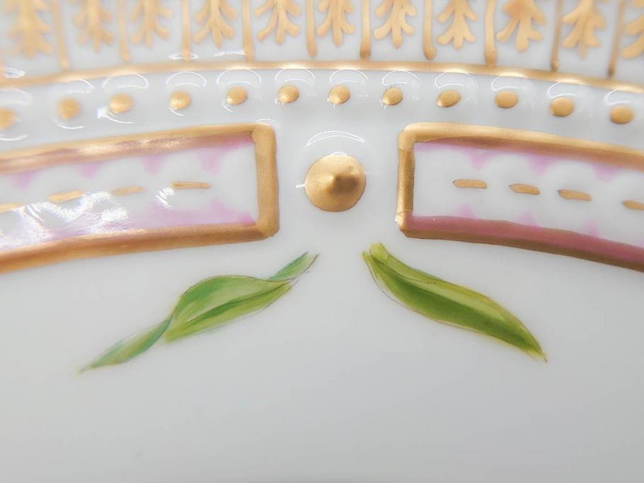 デンマーク　ROYAL COPENHAGEN(ロイヤルコペンハーゲン)　フローラダニカ　20/3549　食卓を鮮やかに彩るプレート(金彩、フラワー、ディッシュ、大皿、洋食器、北欧)(R-079050)