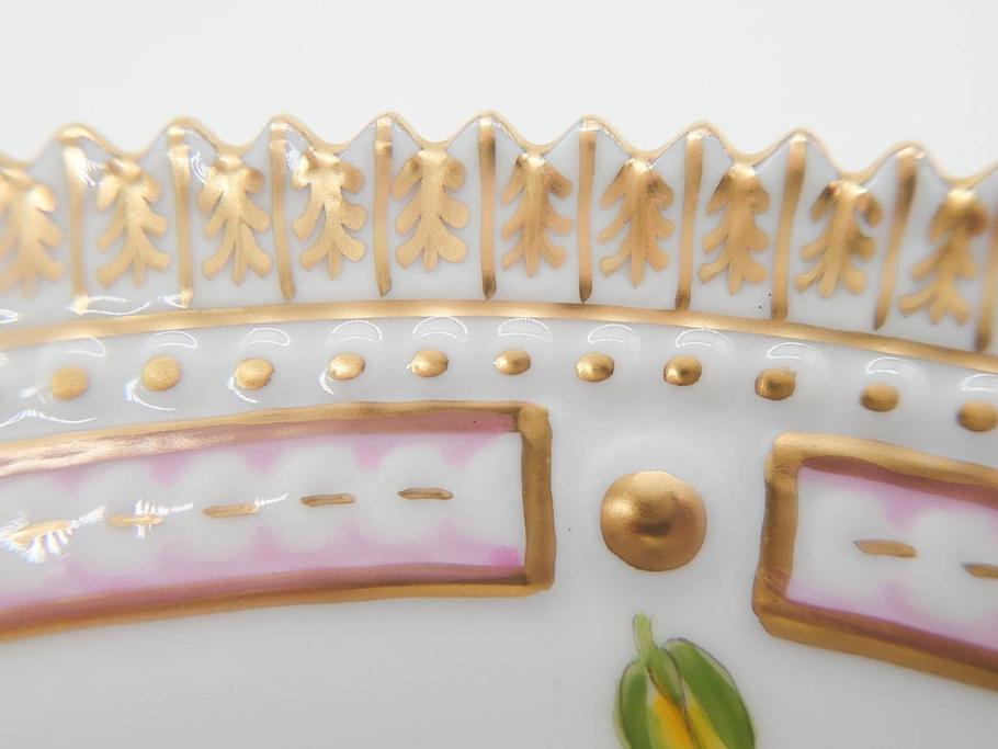 デンマーク　ROYAL COPENHAGEN(ロイヤルコペンハーゲン)　フローラダニカ　20/3549　食卓を鮮やかに彩るプレート(金彩、フラワー、ディッシュ、大皿、洋食器、北欧)(R-079050)