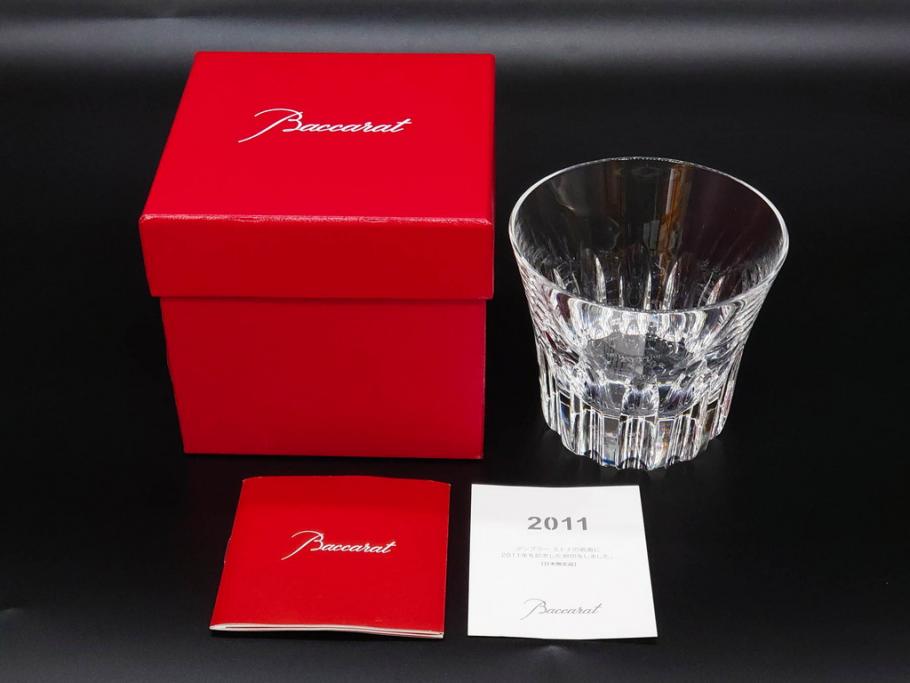 フランス　Baccarat　バカラ　エトナ(2011年・日本限定)　ARABESQUE SMALL BOWL(アラベスク スモール ボウル)　繊細なカッティングが煌めくタンブラー&ボウル(フルレッドクリスタルガラス、ロックグラス、コップ、グラス、小鉢、共箱付き)(R-079054)
