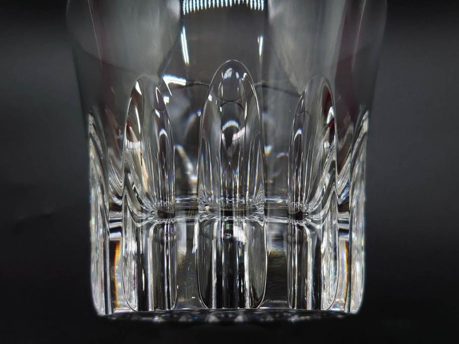 フランス　Baccarat　バカラ　エトナ(2011年・日本限定)　ARABESQUE SMALL BOWL(アラベスク スモール ボウル)　繊細なカッティングが煌めくタンブラー&ボウル(フルレッドクリスタルガラス、ロックグラス、コップ、グラス、小鉢、共箱付き)(R-079054)