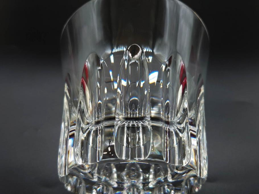 フランス　Baccarat　バカラ　エトナ(2011年・日本限定)　ARABESQUE SMALL BOWL(アラベスク スモール ボウル)　繊細なカッティングが煌めくタンブラー&ボウル(フルレッドクリスタルガラス、ロックグラス、コップ、グラス、小鉢、共箱付き)(R-079054)