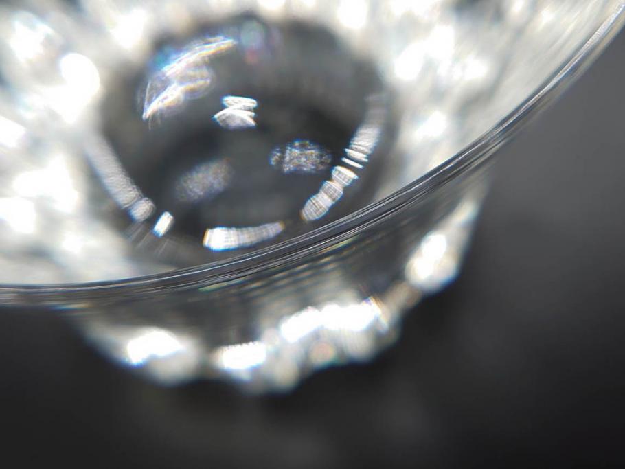 フランス　Baccarat　バカラ　エトナ(2011年・日本限定)　ARABESQUE SMALL BOWL(アラベスク スモール ボウル)　繊細なカッティングが煌めくタンブラー&ボウル(フルレッドクリスタルガラス、ロックグラス、コップ、グラス、小鉢、共箱付き)(R-079054)