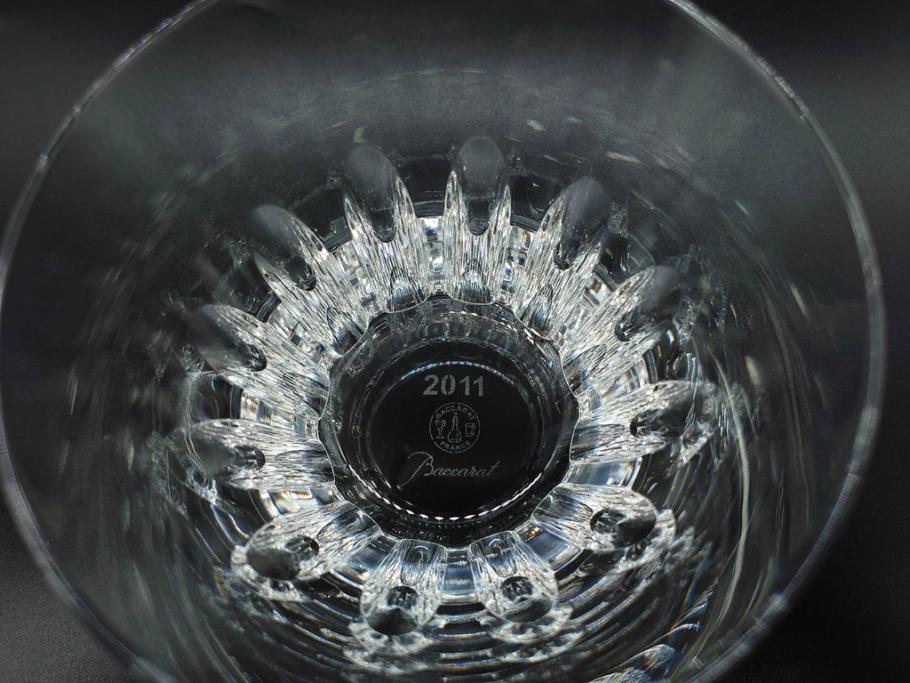 フランス　Baccarat　バカラ　エトナ(2011年・日本限定)　ARABESQUE SMALL BOWL(アラベスク スモール ボウル)　繊細なカッティングが煌めくタンブラー&ボウル(フルレッドクリスタルガラス、ロックグラス、コップ、グラス、小鉢、共箱付き)(R-079054)