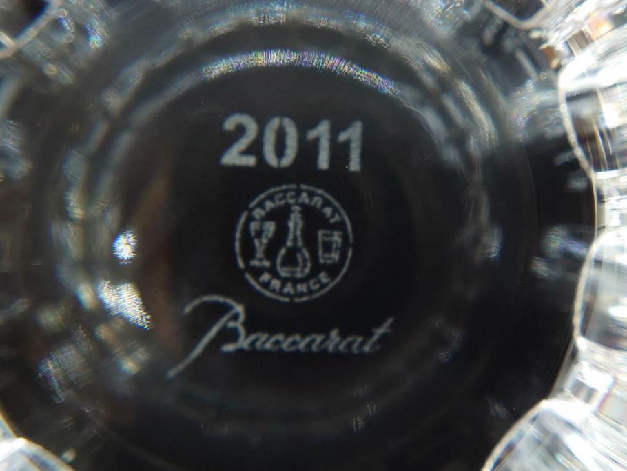 フランス　Baccarat　バカラ　エトナ(2011年・日本限定)　ARABESQUE SMALL BOWL(アラベスク スモール ボウル)　繊細なカッティングが煌めくタンブラー&ボウル(フルレッドクリスタルガラス、ロックグラス、コップ、グラス、小鉢、共箱付き)(R-079054)