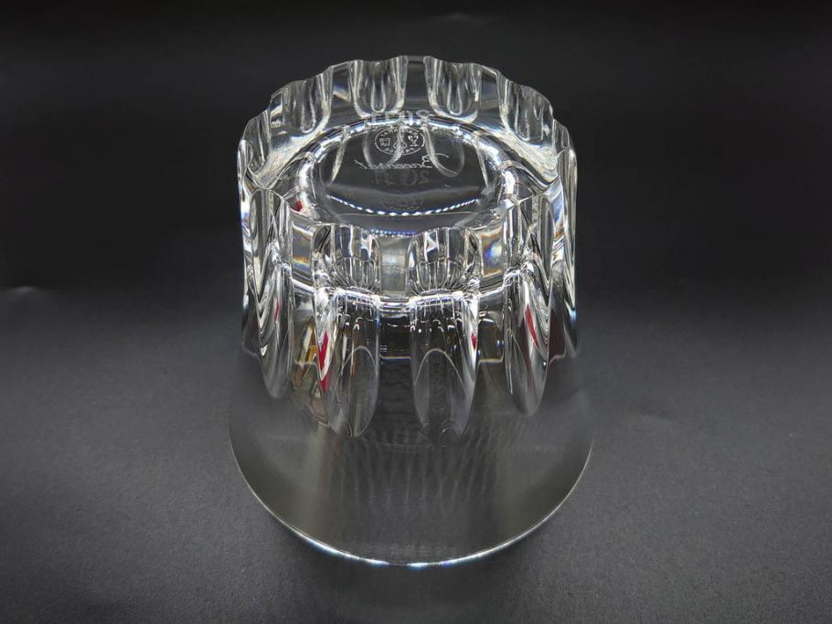 フランス　Baccarat　バカラ　エトナ(2011年・日本限定)　ARABESQUE SMALL BOWL(アラベスク スモール ボウル)　繊細なカッティングが煌めくタンブラー&ボウル(フルレッドクリスタルガラス、ロックグラス、コップ、グラス、小鉢、共箱付き)(R-079054)