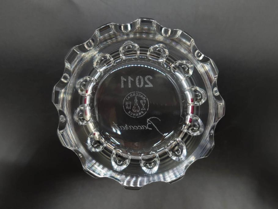 フランス　Baccarat　バカラ　エトナ(2011年・日本限定)　ARABESQUE SMALL BOWL(アラベスク スモール ボウル)　繊細なカッティングが煌めくタンブラー&ボウル(フルレッドクリスタルガラス、ロックグラス、コップ、グラス、小鉢、共箱付き)(R-079054)