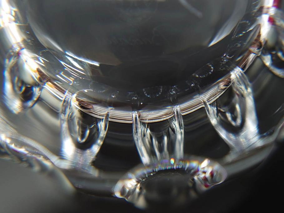 フランス　Baccarat　バカラ　エトナ(2011年・日本限定)　ARABESQUE SMALL BOWL(アラベスク スモール ボウル)　繊細なカッティングが煌めくタンブラー&ボウル(フルレッドクリスタルガラス、ロックグラス、コップ、グラス、小鉢、共箱付き)(R-079054)